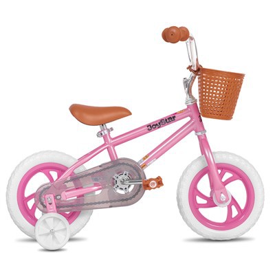 12-Zoll-Mädchenfahrrad mit Stützrädern und Korb für 2 3 4 Jahre alte Kinderfahrräder BIKE020