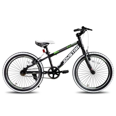 Joykie Joystar 20/24-Zoll-Doppel-V-Bremse ab 7-12 Jahren Hardtail Mountainbike für Kinder mit einem Antriebsstrang mit einem Geschwindigkeit, weißer Wandgerreifen, Kinderfahrrad