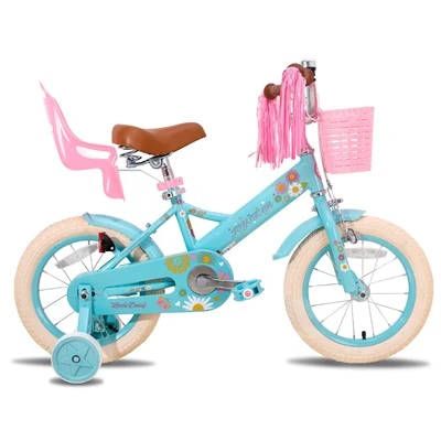 Joykie Pink White Children Bike Fahrrad 14/14/16 Zoll Mädchen Kinderbike für 3 bis 8 Jahre altes Mädchen mit Stabilisatoren